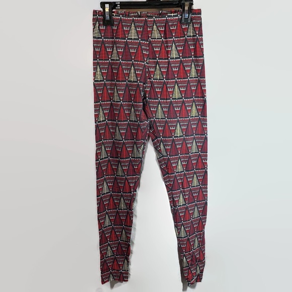 fabkids Other - Fabkids Girls Leggings Red Black Gold Holiday Print Size 14/16 XXL